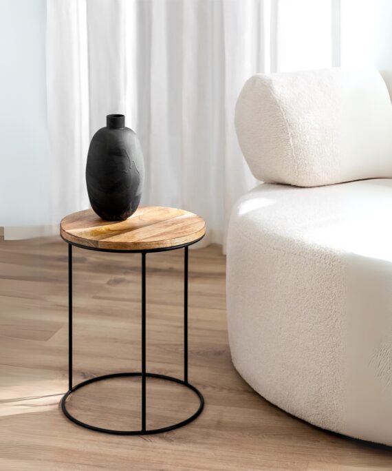 Furnliv Albert Premium Round Metal End Table