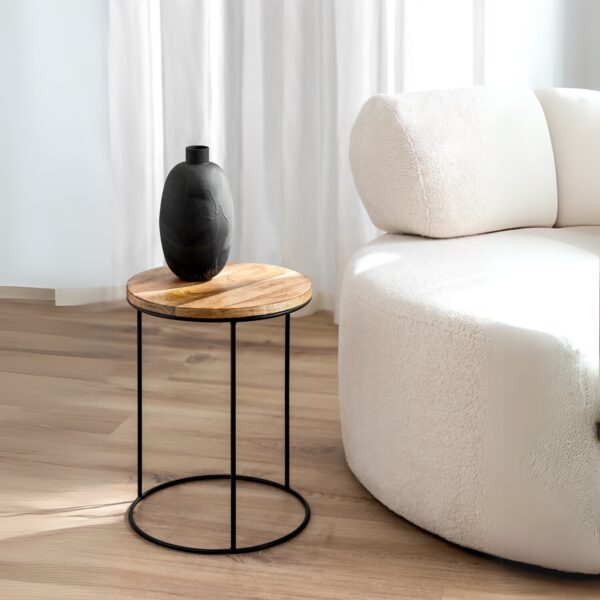 Furnliv Albert Premium Round Metal End Table