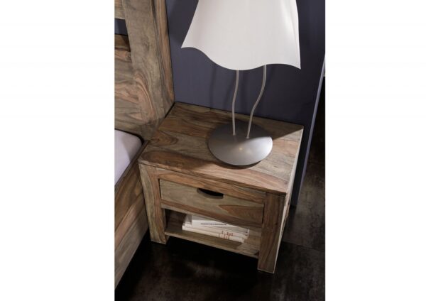 Furnliv Grayse Solid Sheesham Wood Bedside Table #02