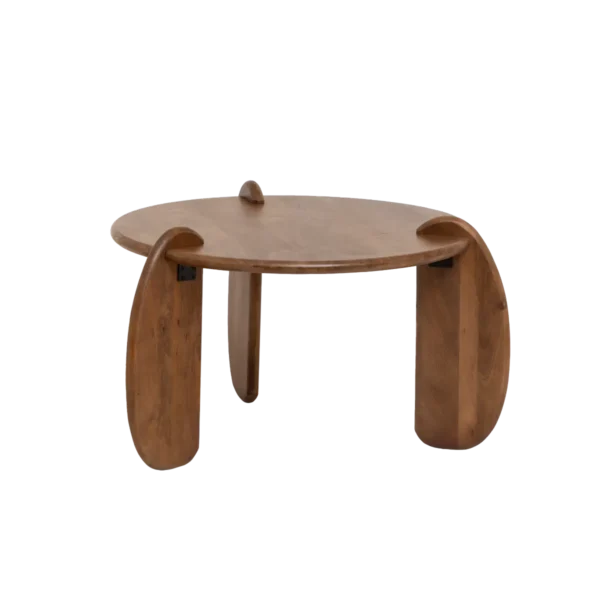 Furnliv Albert Solid Mango Wood Round Coffee Table - Image 8