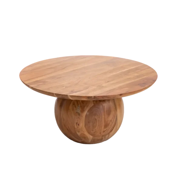 Furnliv Albert Round Solid Acacia Wood Coffee Table - Image 5