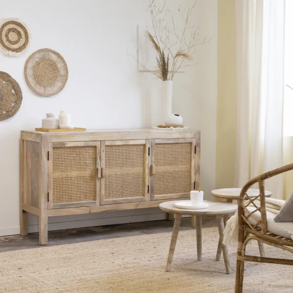 Furnliv Albert Solid Mango Wood Nesting Set of 3 Table - Image 4