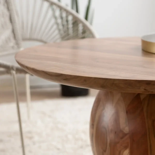 Furnliv Albert Round Solid Acacia Wood Coffee Table - Image 6