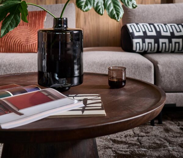 Furnliv Albert Premium Mango Wood Coffee Table (Walnut Finish) - Image 5