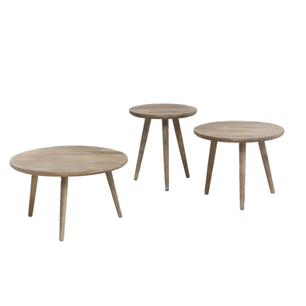 Furnliv Albert Solid Mango Wood Nesting Set of 3 Table - Image 7