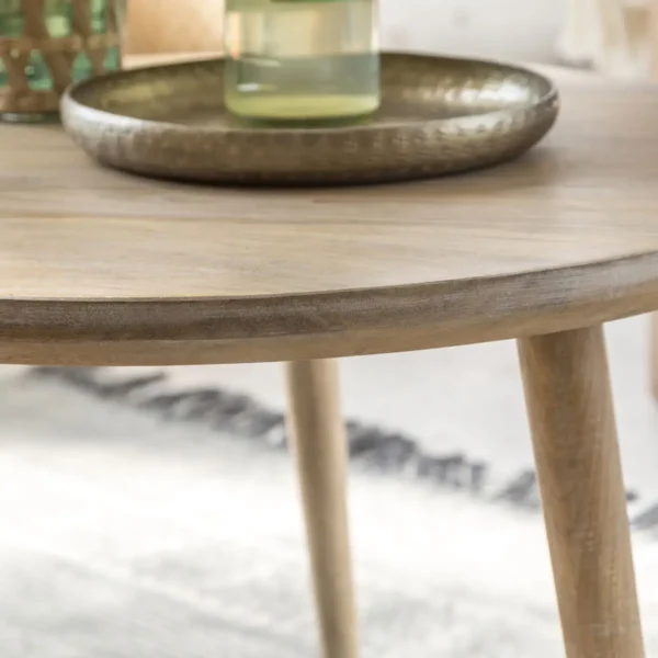 Furnliv Albert Solid Mango Wood Nesting Set of 3 Table - Image 9