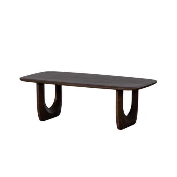 Furnliv Albert Premium Mango Wood Organic Coffee Table (Walnut Finish)