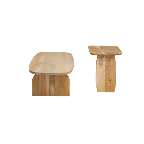 Furnliv Albert Solid Mango Wood Nesting Coffee Table Set - Image 10