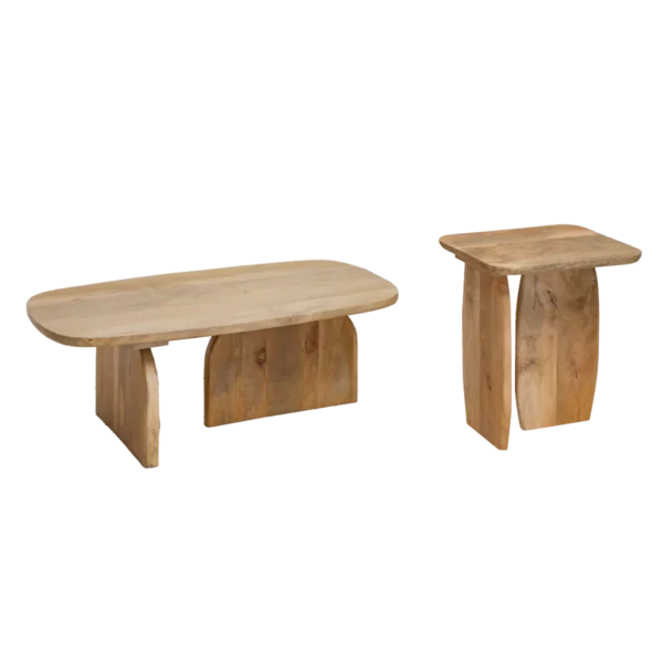 Furnliv Albert Solid Mango Wood Nesting Coffee Table Set - Image 5