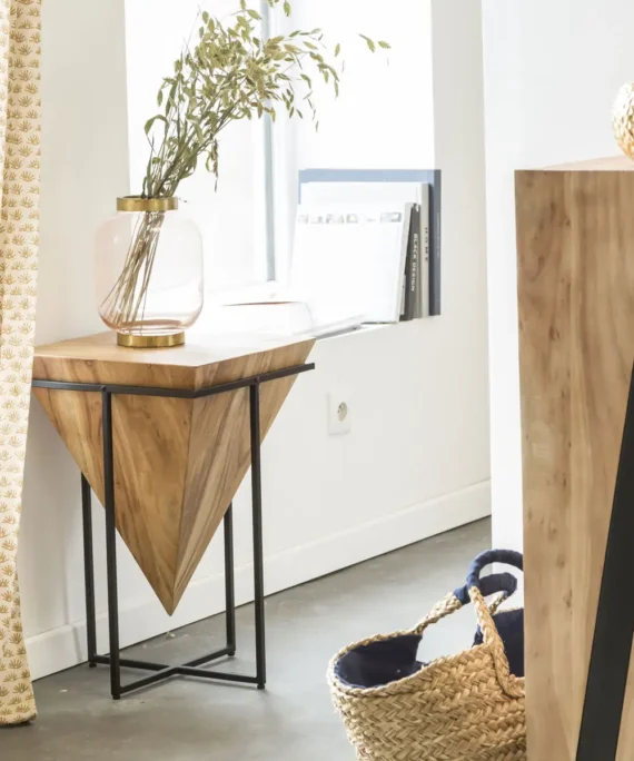 Furnliv Albert Solid Acacia Wood Side Table