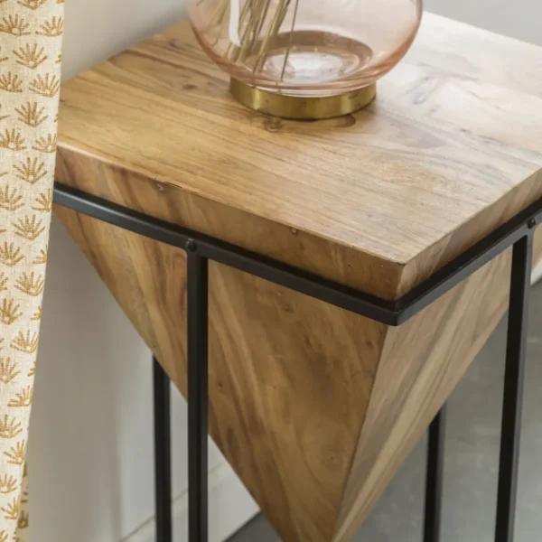 Furnliv Albert Solid Acacia Wood Side Table - Image 6