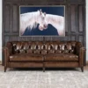 Furnliv Chesterfield Lancaster Leather Sofa