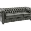 Furnliv Chesterfield 3 Seater Leather Sofa