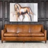 Furnliv Chesterfield Russell Leather Sofa
