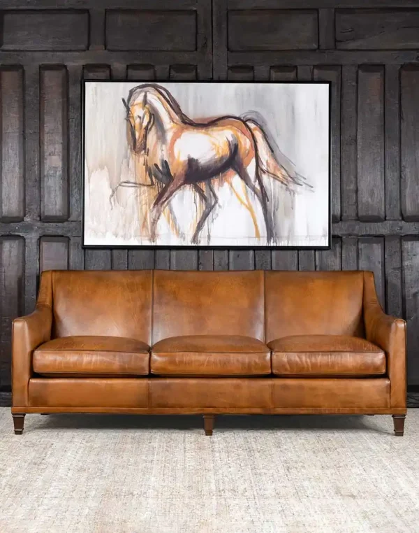 Furnliv Chesterfield Russell Leather Sofa