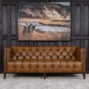 Furnliv Kayvon Tufted Leather Sofa