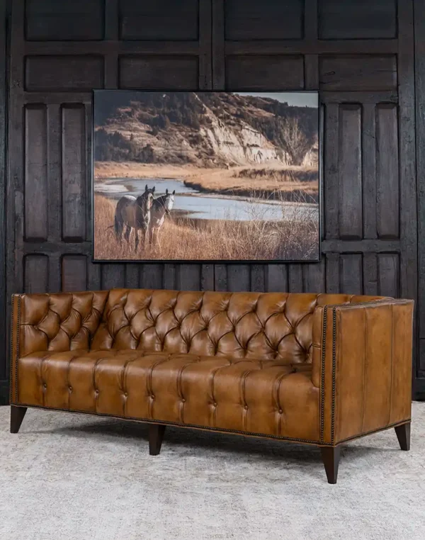 Furnliv Kayvon Tufted Leather Sofa #16 - Image 2