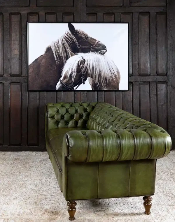 Furnliv Chesterfield Carlton Olive Leather Sofa #17 - Image 2