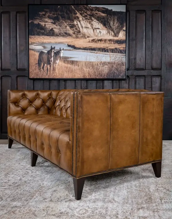 Furnliv Kayvon Tufted Leather Sofa #16 - Image 5