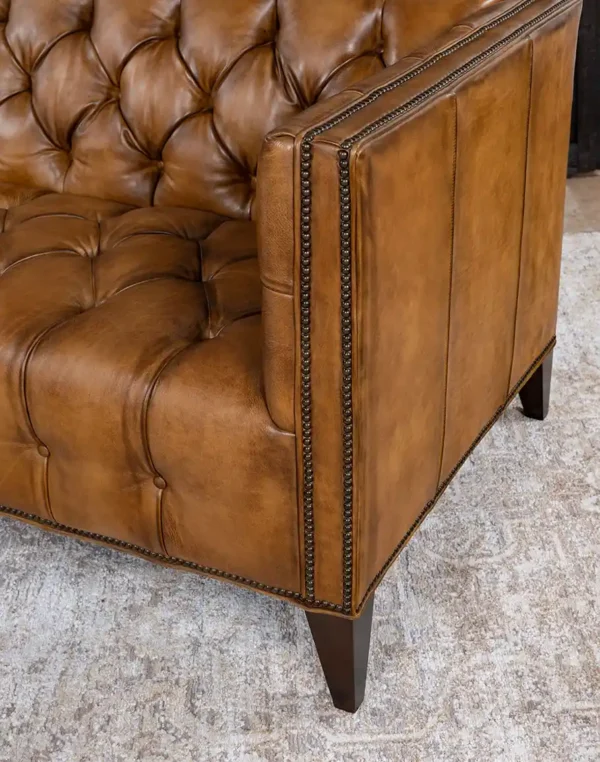 Furnliv Kayvon Tufted Leather Sofa #16 - Image 6