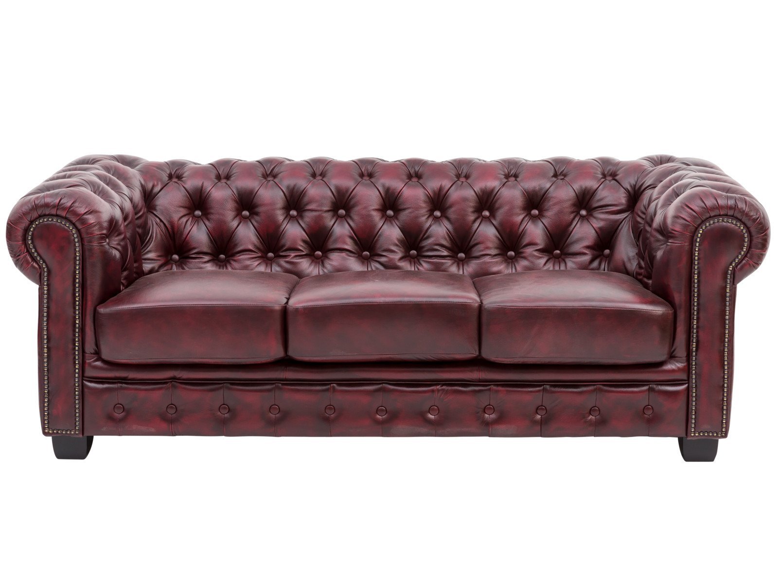 Furnliv Chesterfield 3 Seater Leather Sofa #03 - Image 6