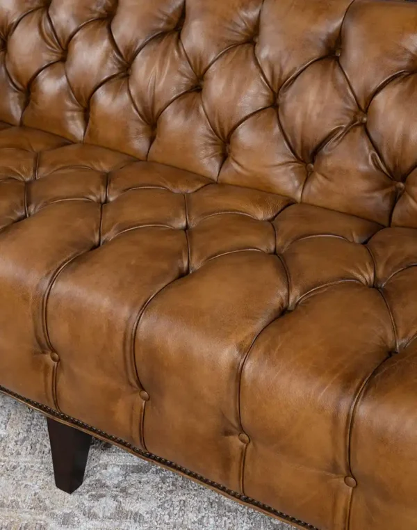 Furnliv Kayvon Tufted Leather Sofa #16 - Image 7