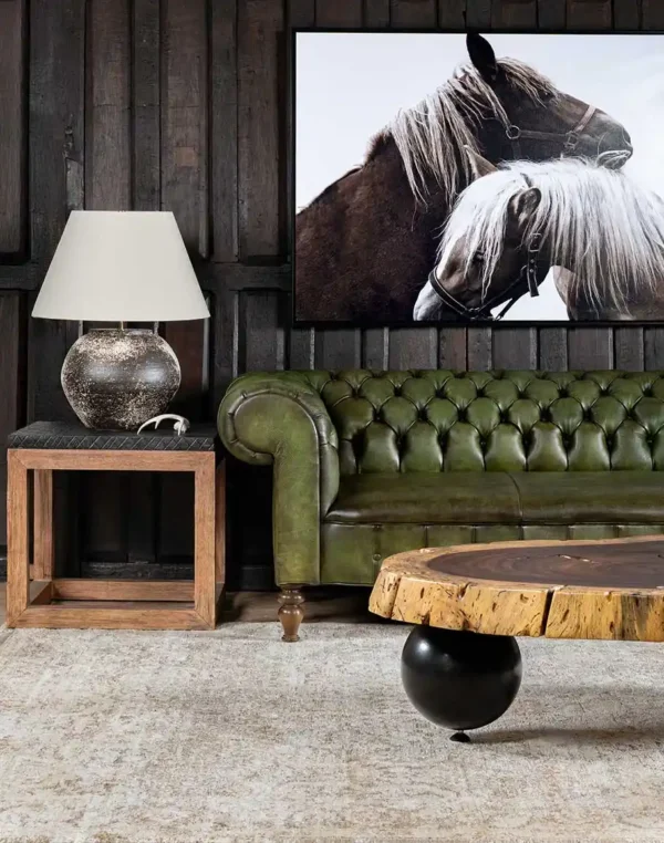 Furnliv Chesterfield Carlton Olive Leather Sofa #17 - Image 7
