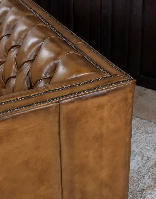 Furnliv Kayvon Tufted Leather Sofa #16 - Image 9