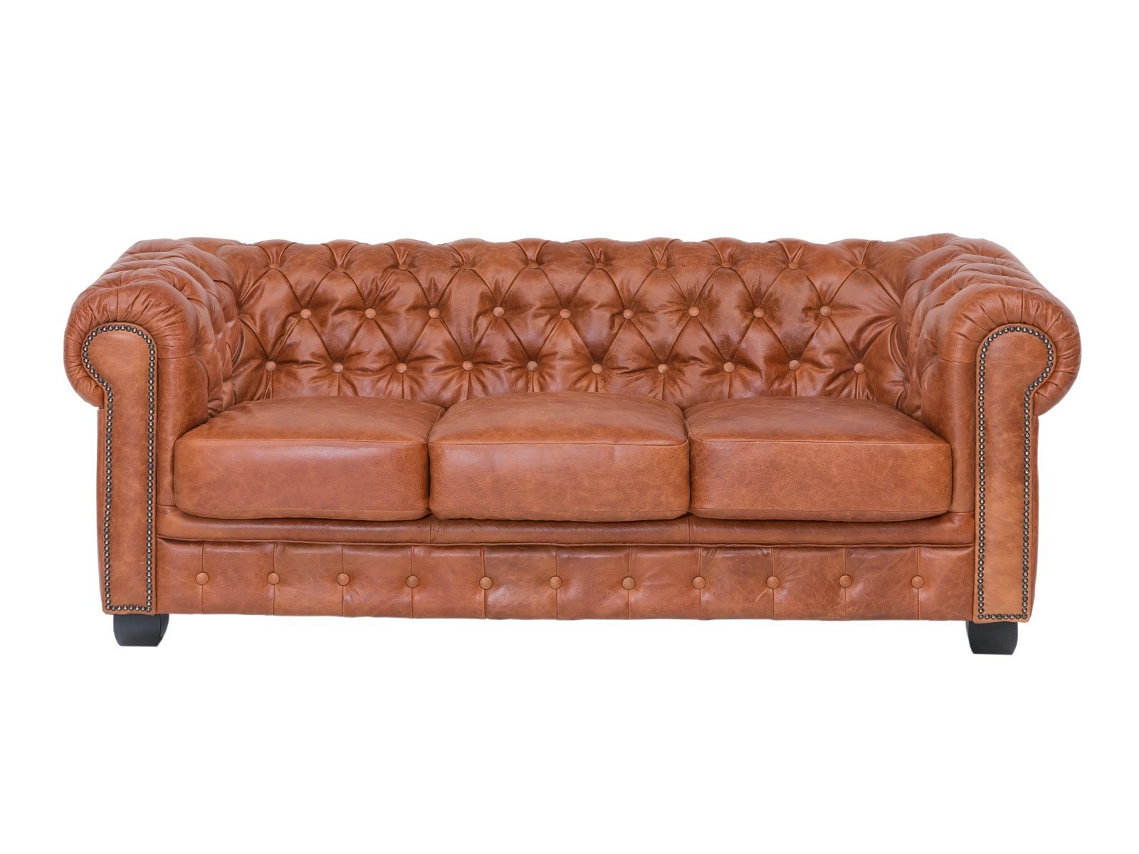Furnliv Chesterfield 3 Seater Leather Sofa #01 - Image 2