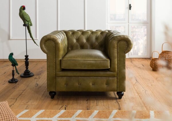 Furnliv Classic Chesterfield Armchair