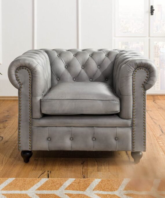 Furnliv Classic Chesterfield Armchair