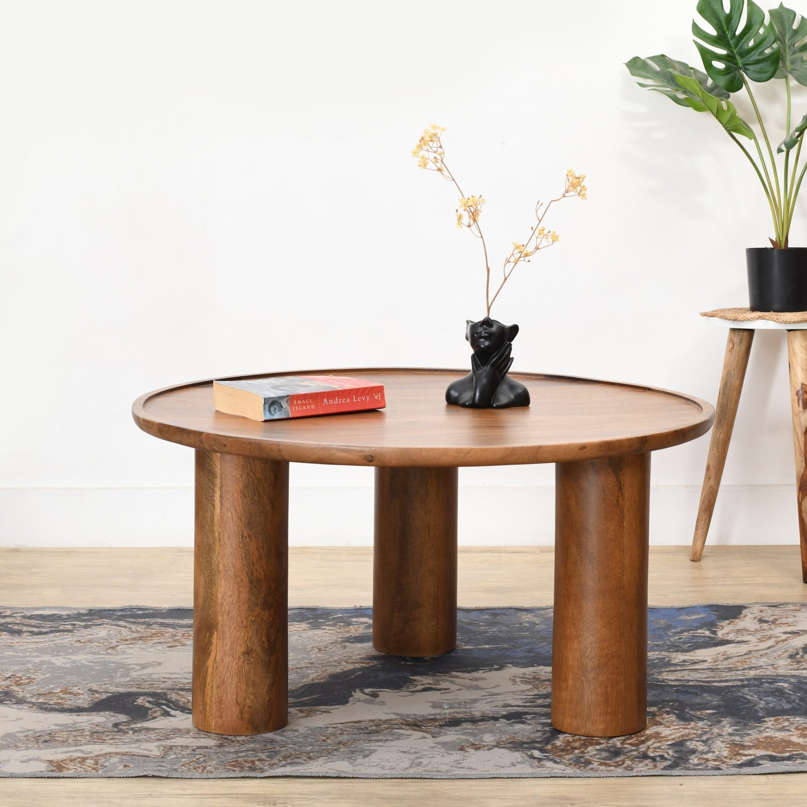 01-1-scaled-1.jpg Lama Premium Solid Wood Coffee Table Teak Finish - Image 1