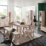 Fade White Solid Acacia Wood Dining Table