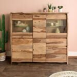 Ranthambhor Sheesham Wood Display Cabinet — Natural