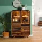 Corbett Sheesham Wood Highboard — Dark Brown