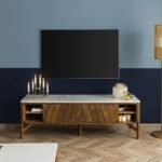 Darien Mango Wood TV Unit — Marble Top