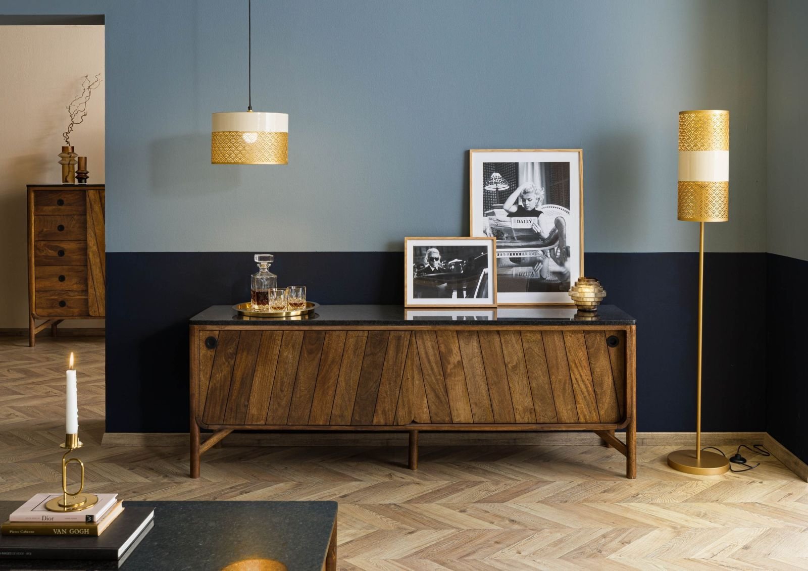 09-313-891-1107-01-1.jpg Darien Mango Wood Sideboard — Granite Top - Image 1