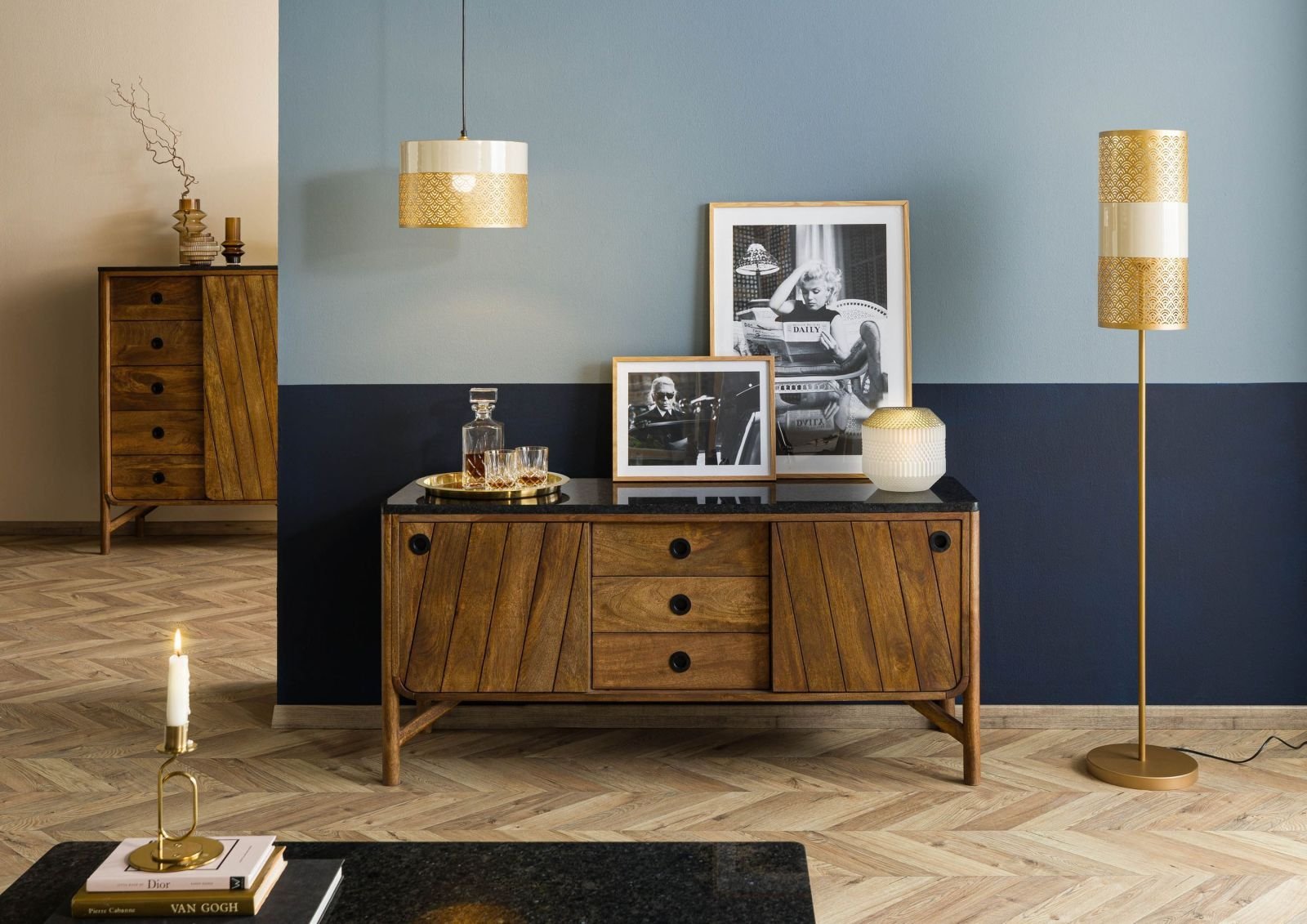 09-313-891-1108-01-2.jpg Darien Mango Wood Sideboard — Granite Top (140cm) - Image 1