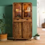 Corbett Sheesham Wood Display Cabinet — Light Brown
