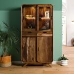 Corbett Sheesham Wood Display Cabinet — Dark Brown