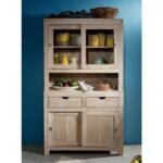 Fade White Solid Acacia Buffet Cabinet — beige washed