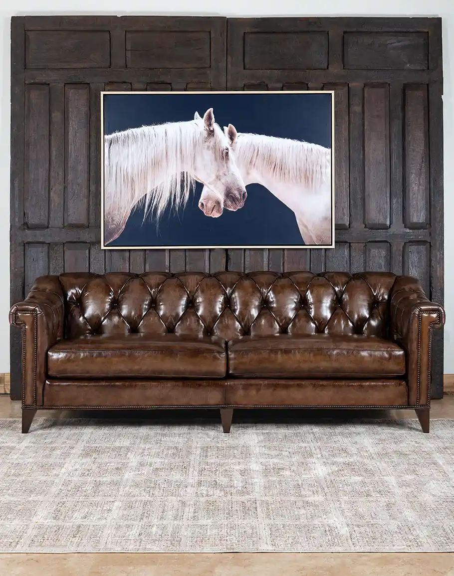 1-1-1.webp Chesterfield Lancaster Leather Sofa — Brown Leather - Image 1