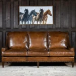 Mosaic Leather Sofa — Brown