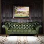 Chesterfield Viridian Sofa — Olive Green