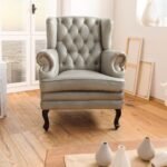 Sapphire Chesterfield Armchair — Gray Leather