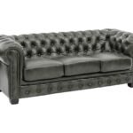 Chesterfield 3 Seater Leather Sofa — Dark Green Leather