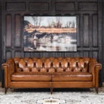 Chesterfield Lancaster Leather Sofa — Tan
