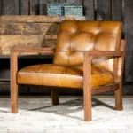 Bosco Chesterfield Chair — Brown Leather