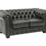 Chesterfield 2-Seater — Dark Green Leather