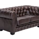Chesterfield 2-Seater — Dark Brown Leather